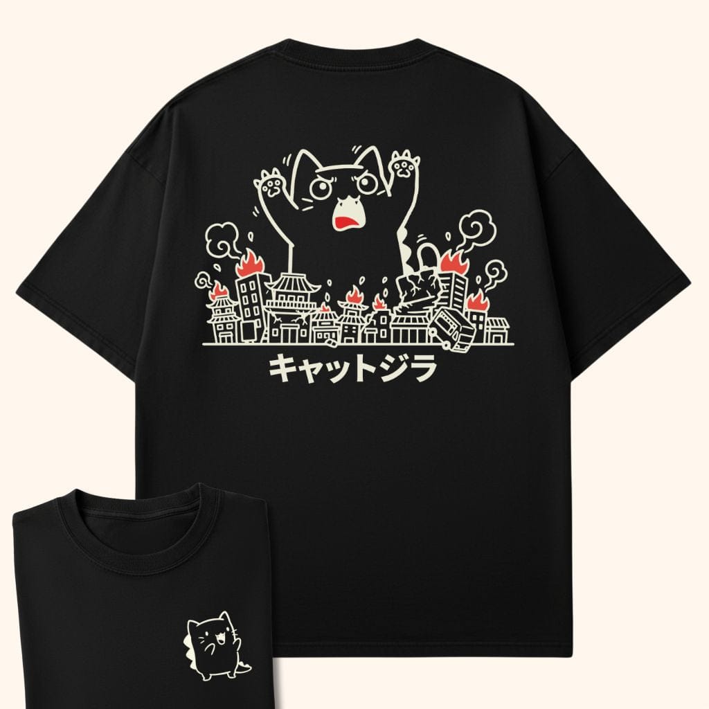 Cute Chaos Kyattojira Back Tee Black / S 26477275651574946500 T-Shirt