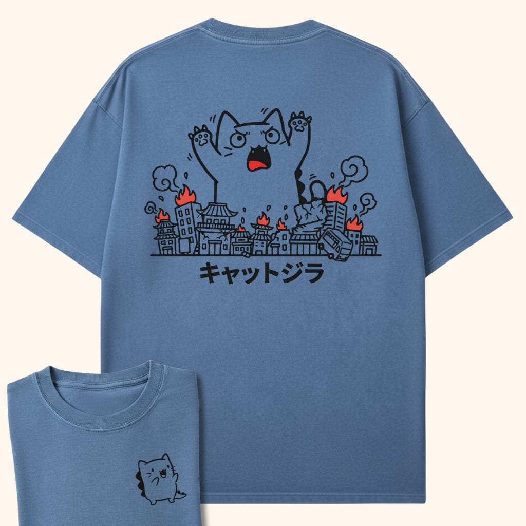 Cute Chaos Kyattojira Back Tee Blue Jean / S 72818639377457018817 T-Shirt