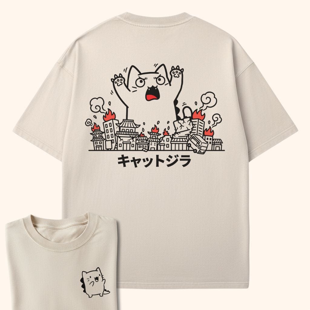 Cute Chaos Kyattojira Back Tee Ivory / S 32027554862796160418 T-Shirt