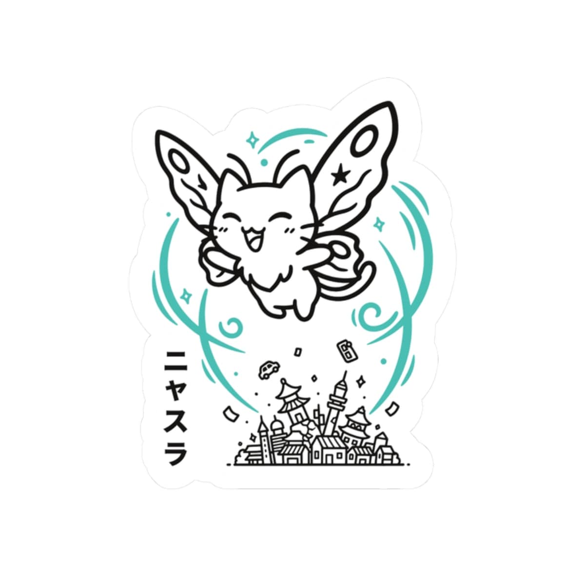 🌪️ Cute Chaos Nyasura — Mini Sticker (2"x2") 2" × 2" / White 23392062976899502060 Paper products