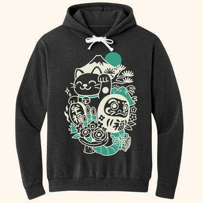 Daruma Neko Hoodie Black / S 31209257296850839023 Hoodie