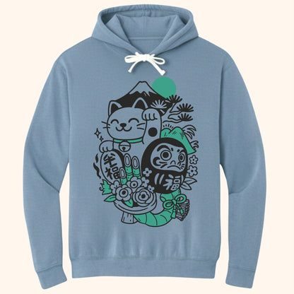 Daruma Neko Hoodie Blue Jean / S 27807839567685158268 Hoodie
