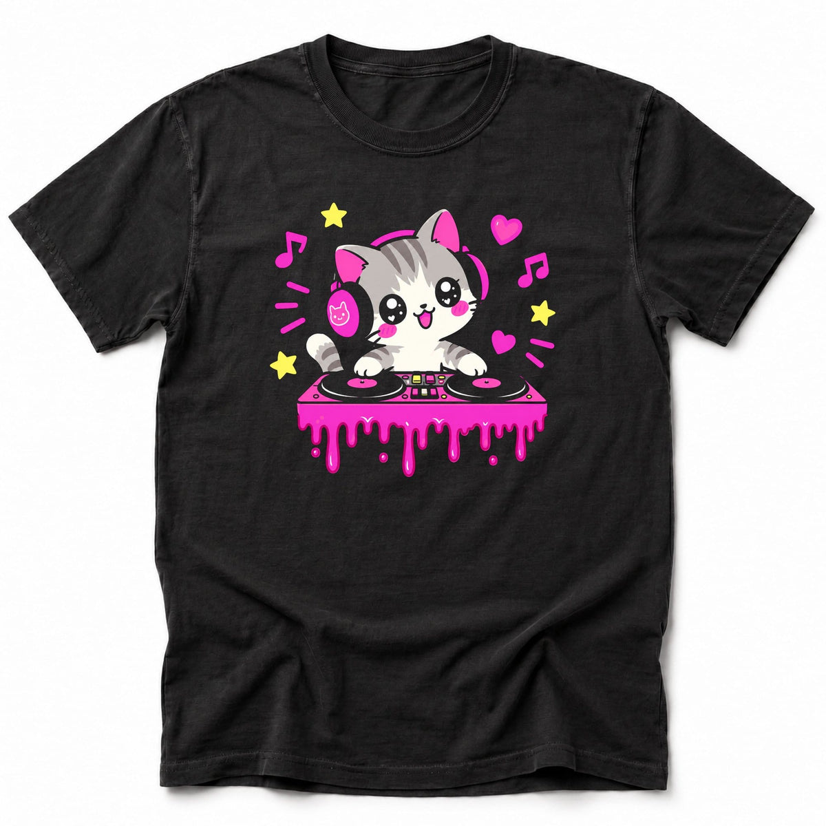 DJ MEOW T-Shirt Black / S 13232570483773322776 T-Shirt