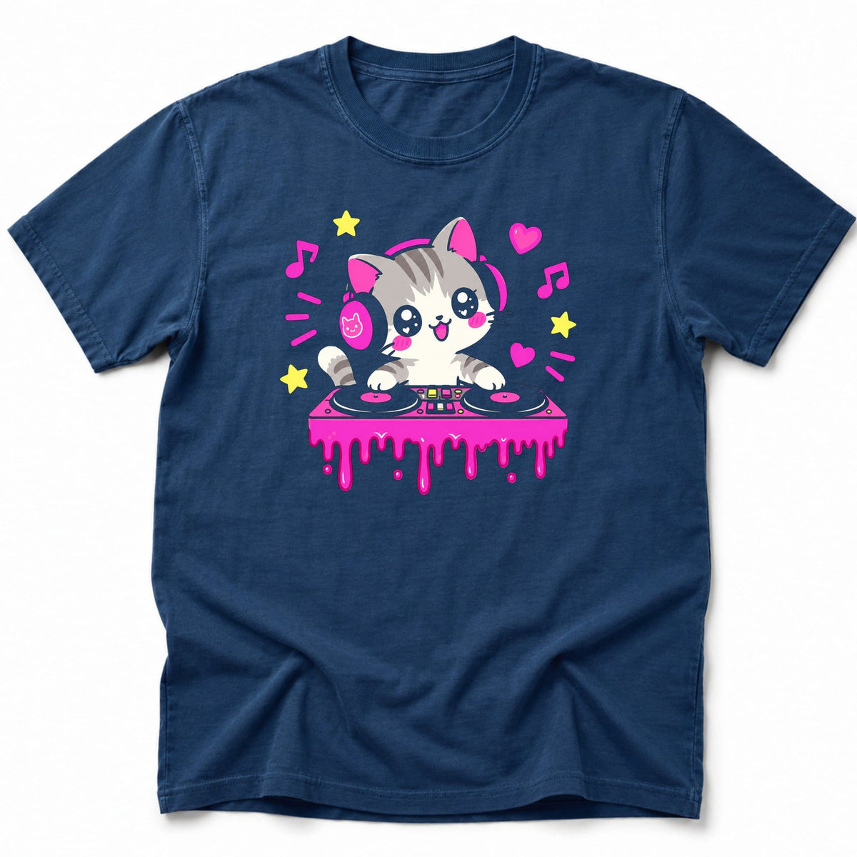 DJ MEOW T-Shirt Navy / S 20076414600867862526 T-Shirt