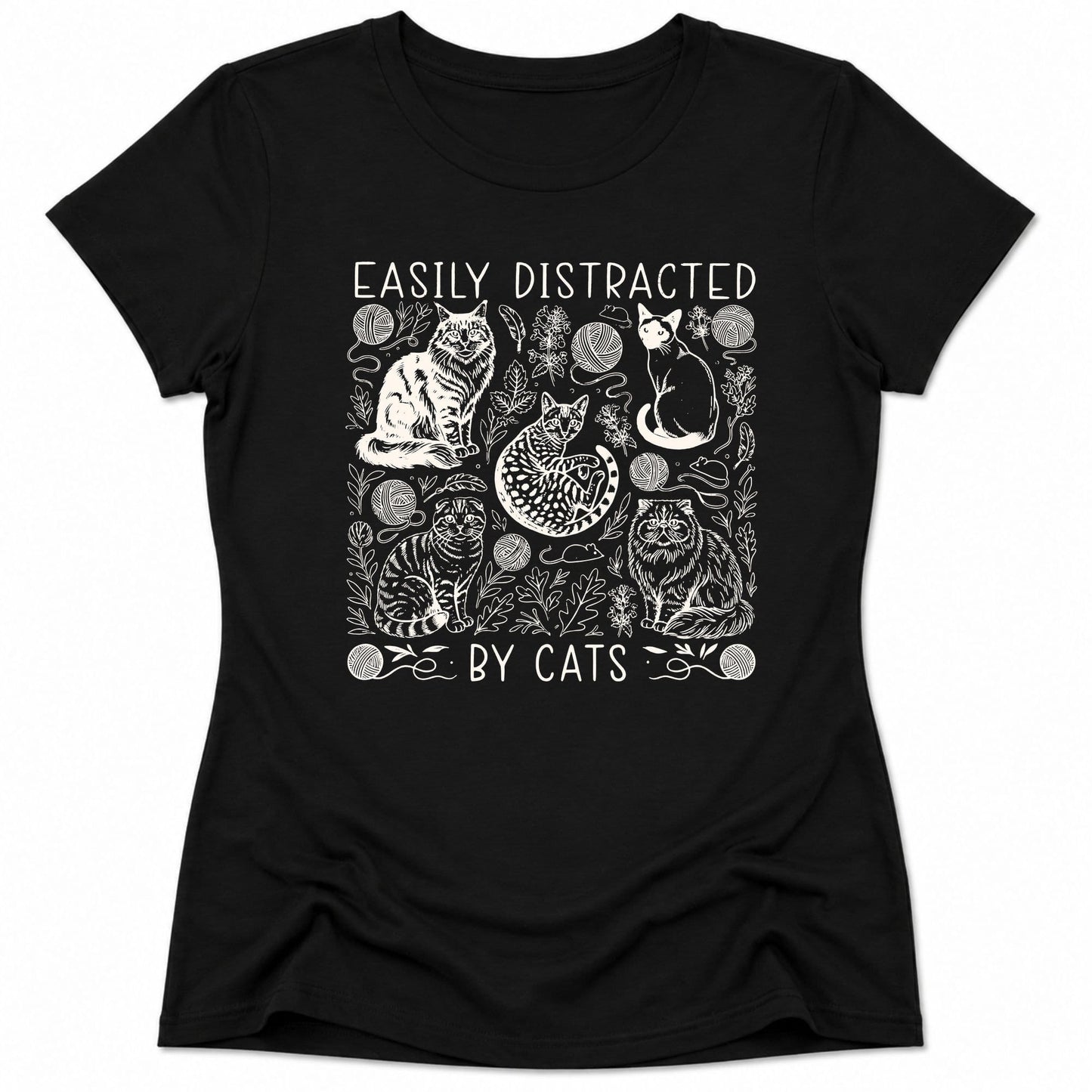 Easily Distracted Womens Tee Black / S 24451147403033506889 T-Shirt