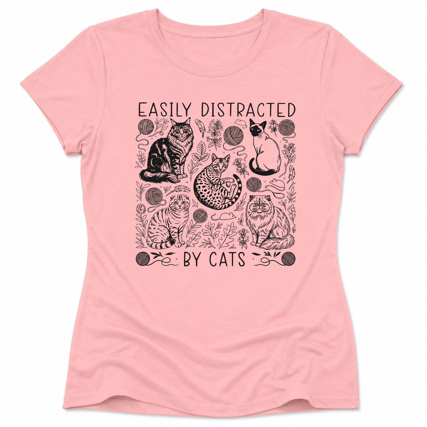 Easily Distracted Womens Tee Pink / S 17823551218567618909 T-Shirt
