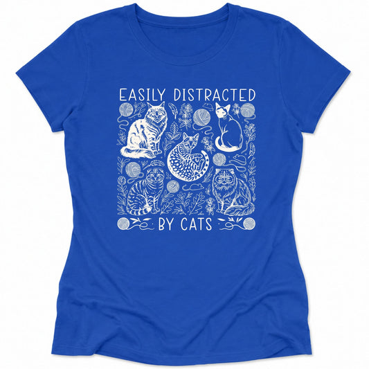 Easily Distracted Womens Tee True Royal / S 30109670458725461707 T-Shirt