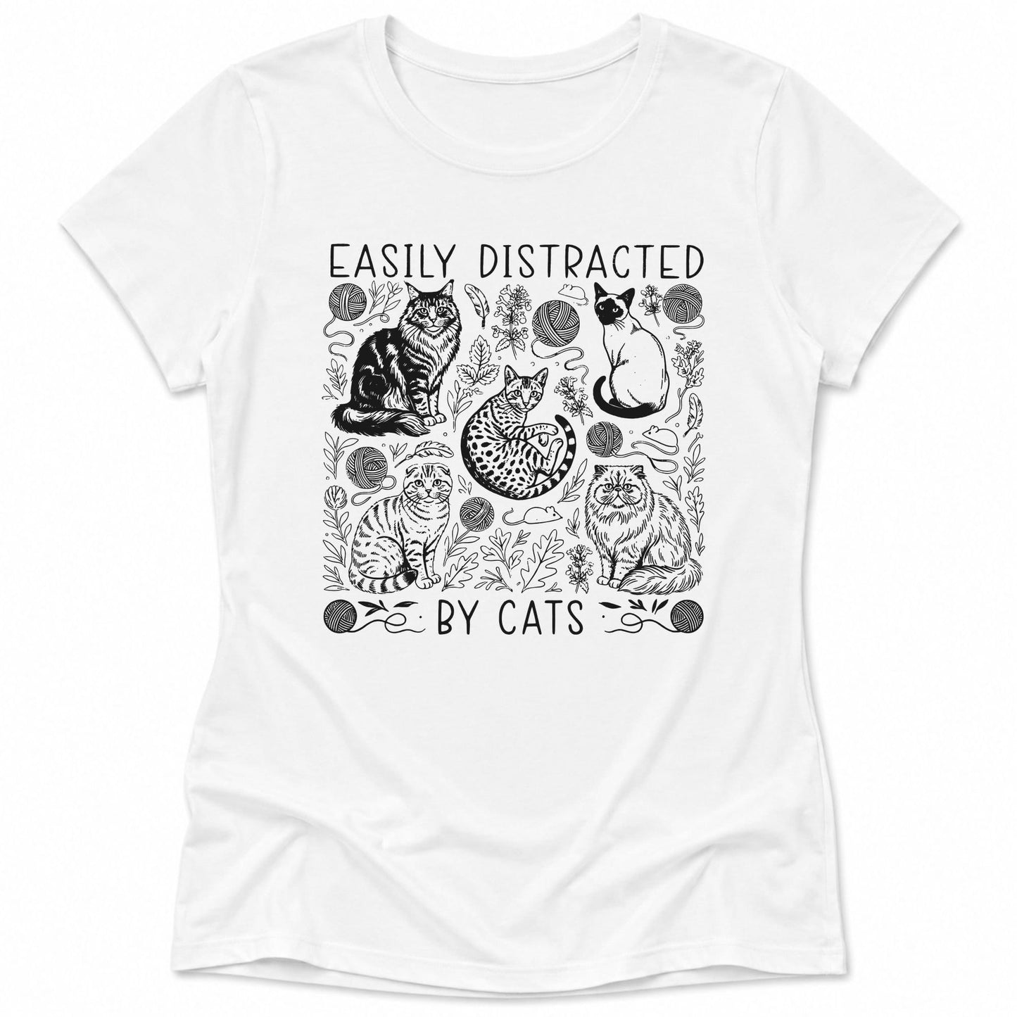 Easily Distracted Womens Tee White / S 64366656833518370206 T-Shirt