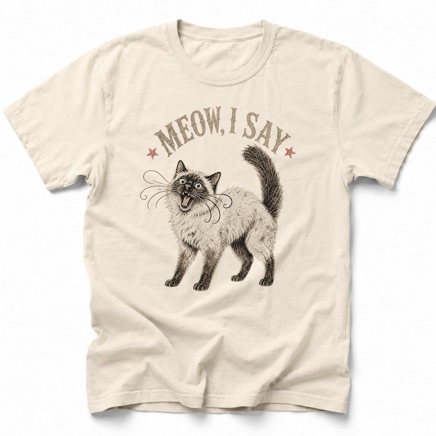Elegant Meow T-Shirt Ivory / S 33389014579530642650 T-Shirt