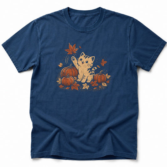 Fall Neko Vibes T-Shirt Navy / S 17176253779084083836 T-Shirt
