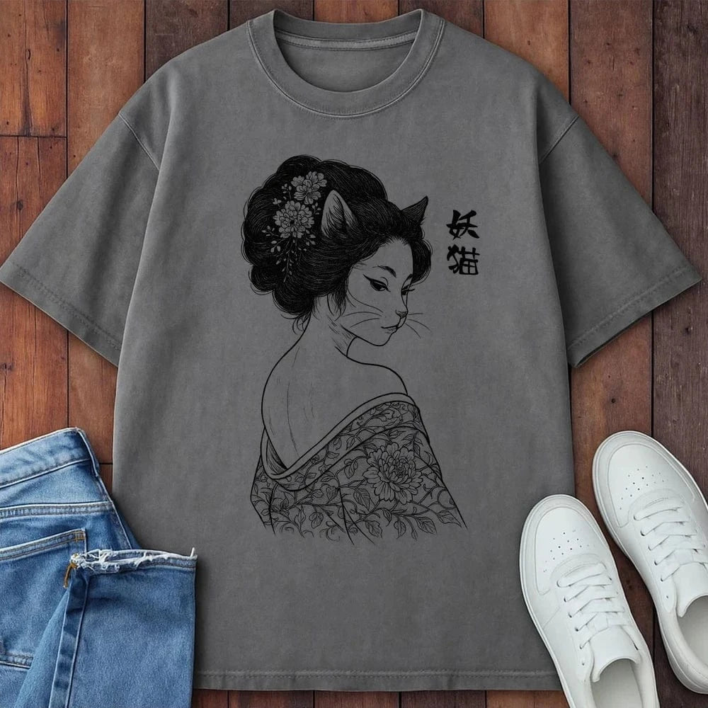 Feline Enchantress T-Shirt Grey / S 10920644708172405477 T-Shirt