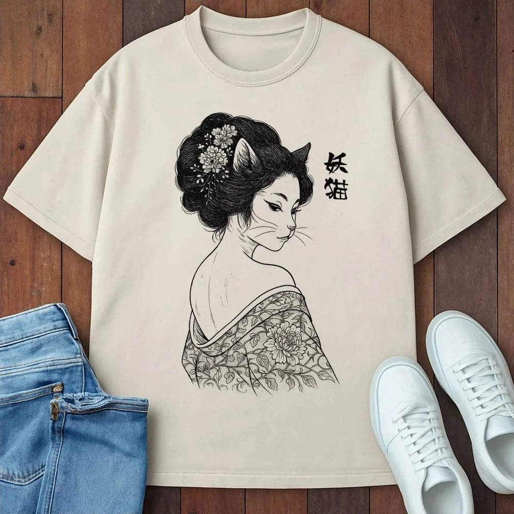 Feline Enchantress T-Shirt Ivory / S 56990957683801142266 T-Shirt