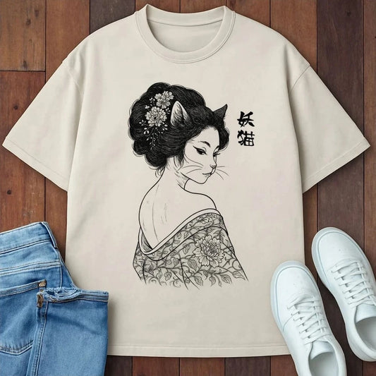 Feline Enchantress T-Shirt Ivory / S 56990957683801142266 T-Shirt