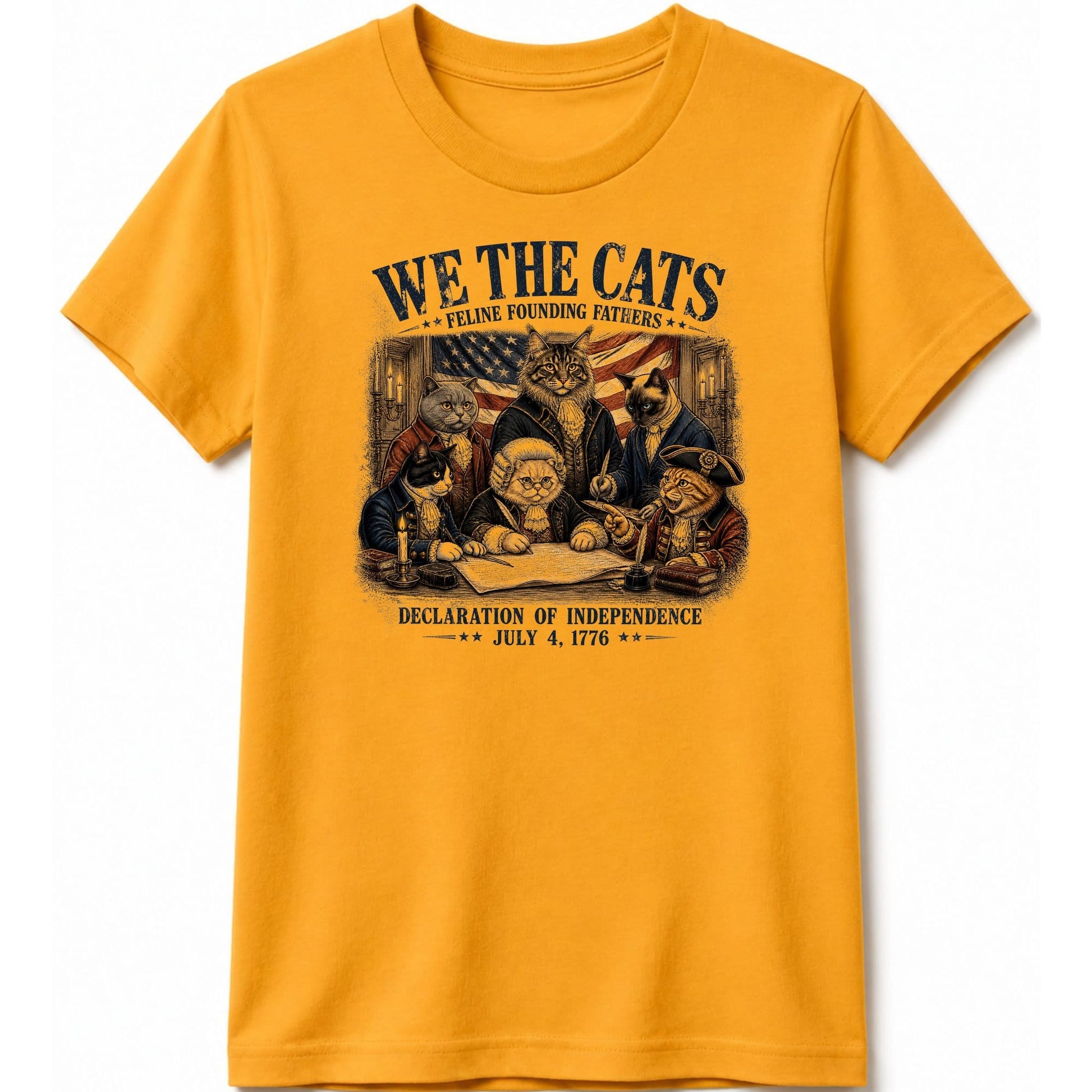Feline Founding Fathers Kids Tee S / Gold 54506596075986905546 Kids clothes