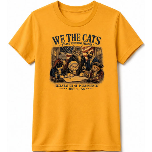 Feline Founding Fathers Kids Tee S / Gold 54506596075986905546 Kids clothes
