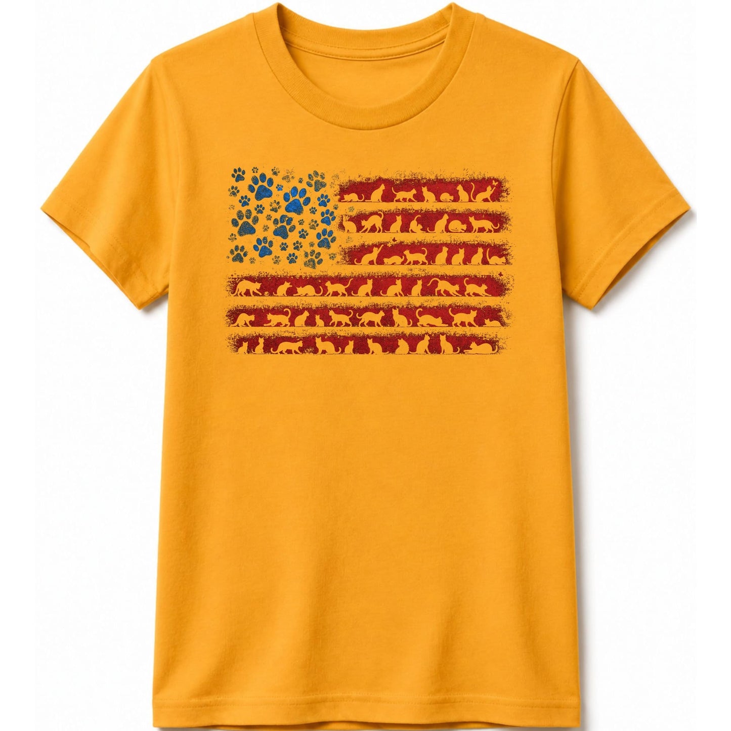 Flag of Ameowica Kids Tee S / Gold 18423164341483999053 Kids clothes