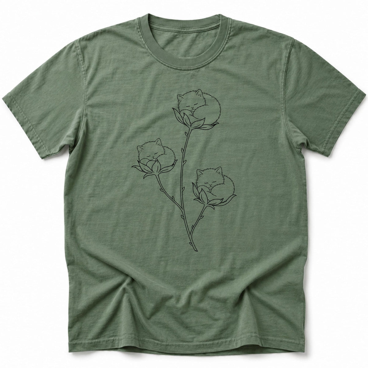 Floral Fluff T-Shirt Moss / S 27376632186006908603 T-Shirt