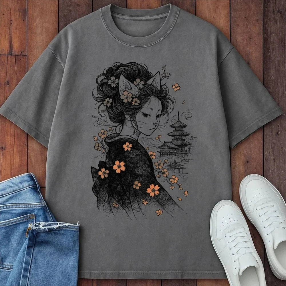 Floral Maiden T-Shirt Grey / S 63493232528013830958 T-Shirt