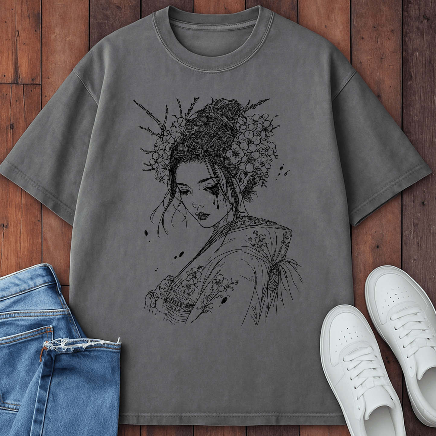 Floral Sorrow T-Shirt Grey / S 31855342744225422879 T-Shirt