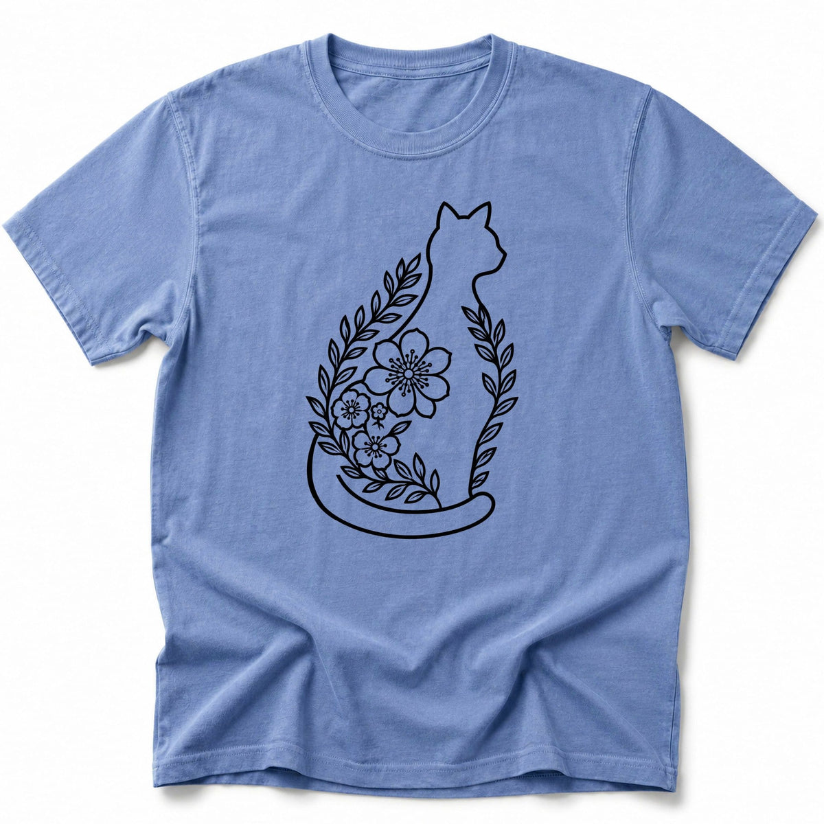 Floral Whiskers T-Shirt Blue Jean / S 12194276367067410074 T-Shirt