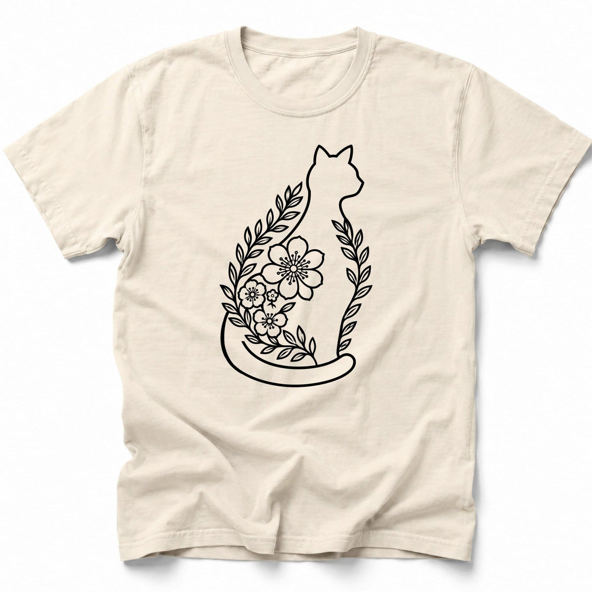 Floral Whiskers T-Shirt Ivory / S 15292406864938227345 T-Shirt