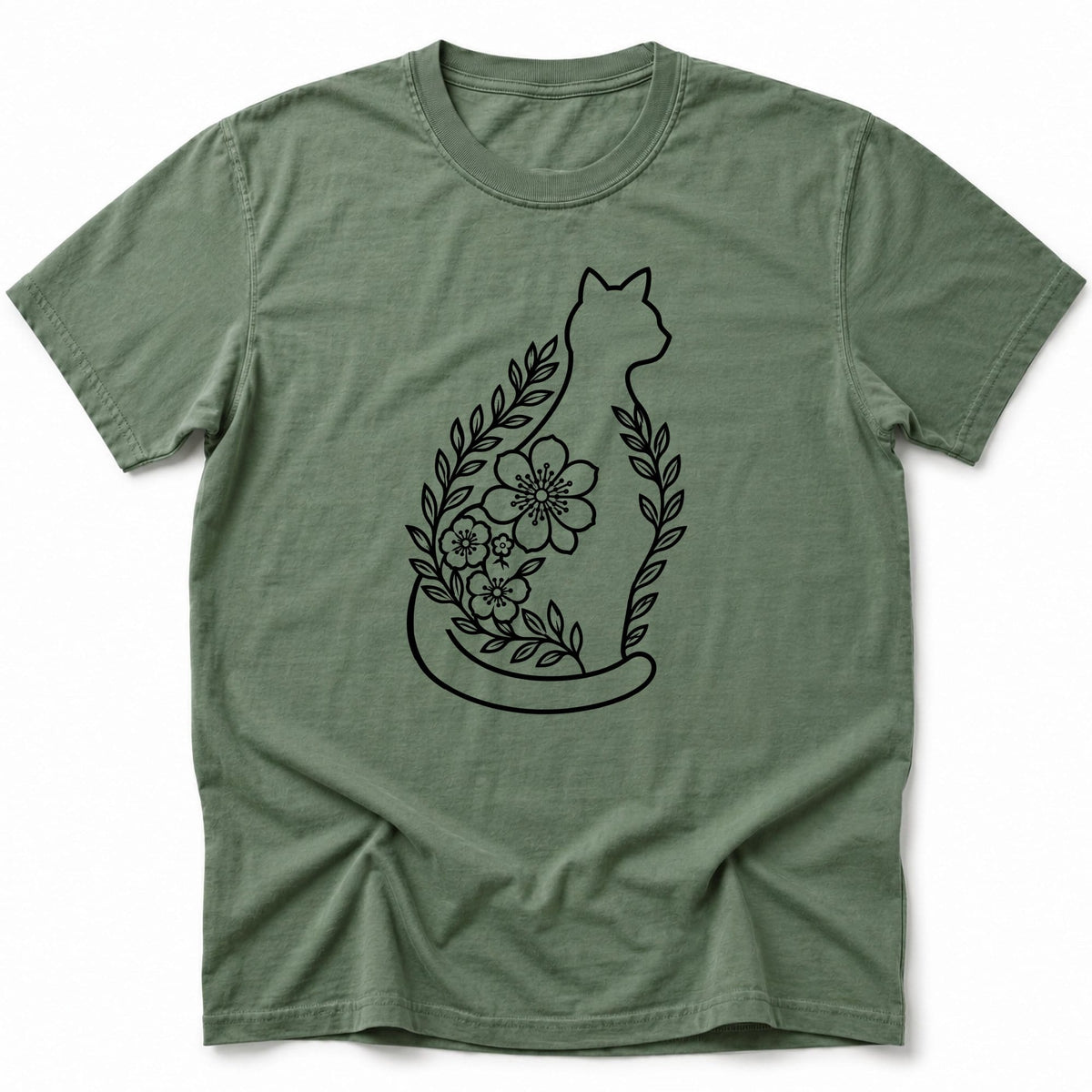 Floral Whiskers T-Shirt Moss / S 26783145109076177854 T-Shirt