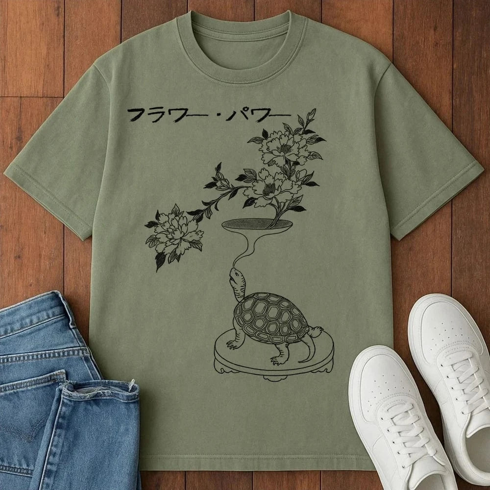 Flower Power T-Shirt Moss / S 14054621854953765025 T-Shirt