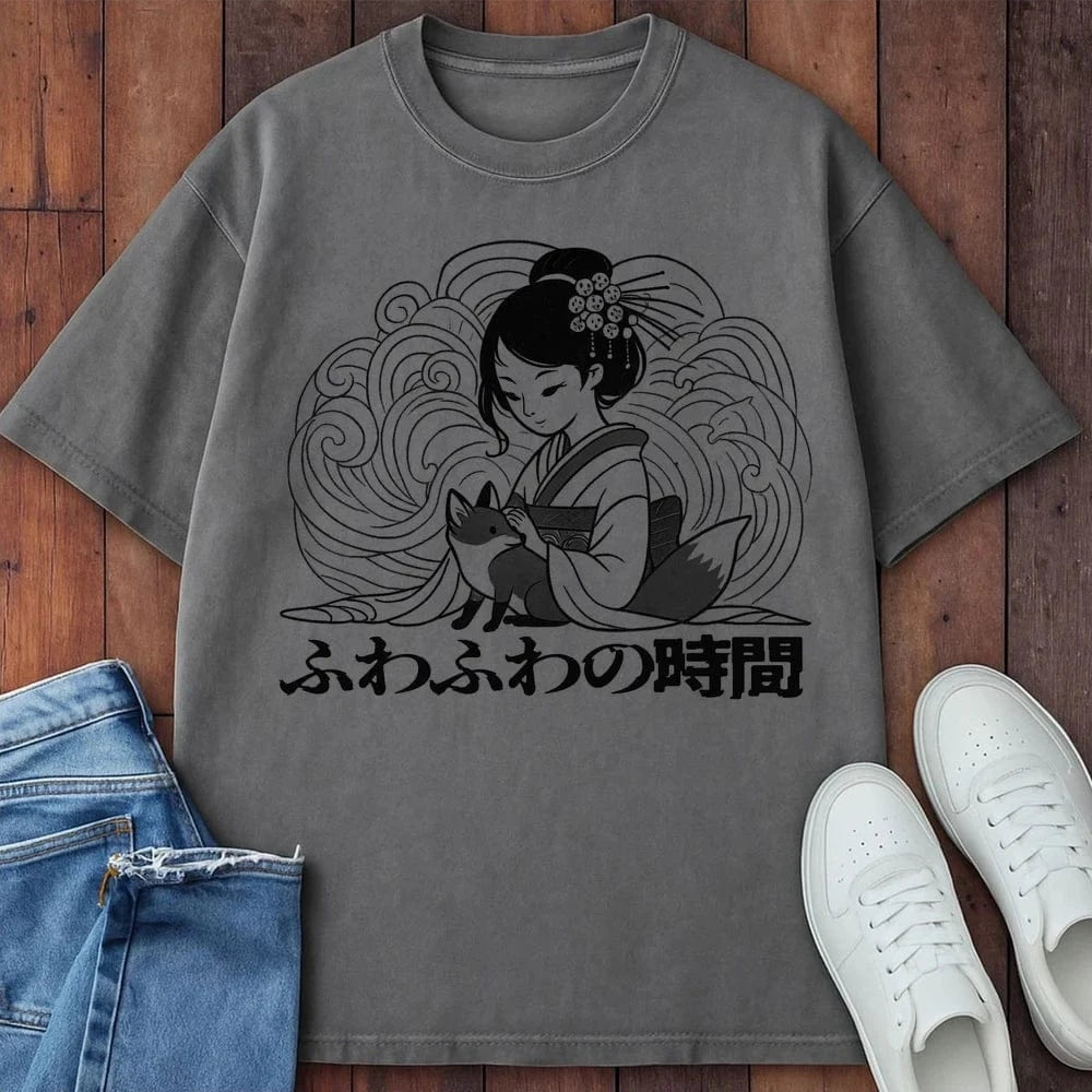 Fluffy Time T-Shirt Grey / S 36638686304820071134 T-Shirt