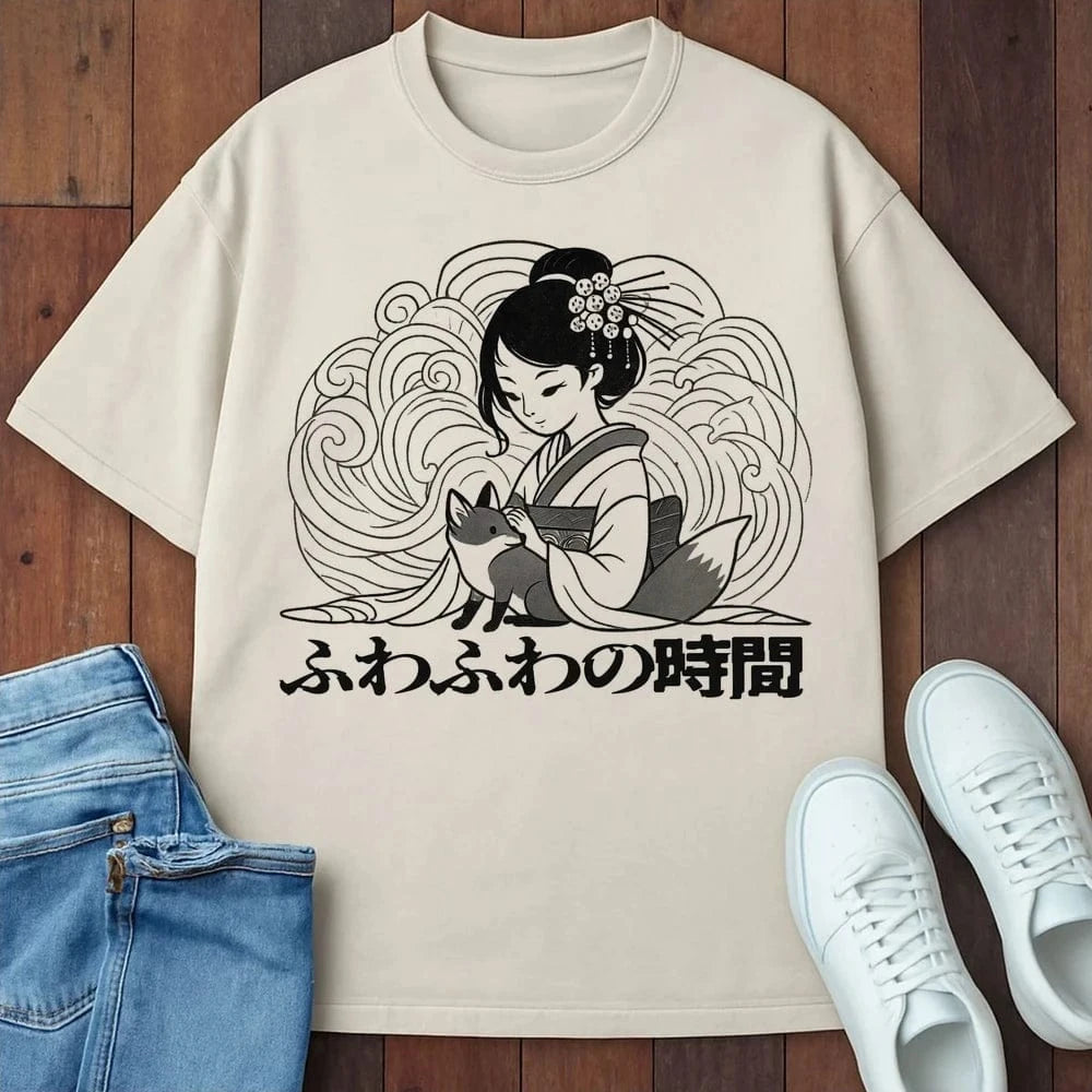 Fluffy Time T-Shirt Ivory / S 23866477964979799193 T-Shirt