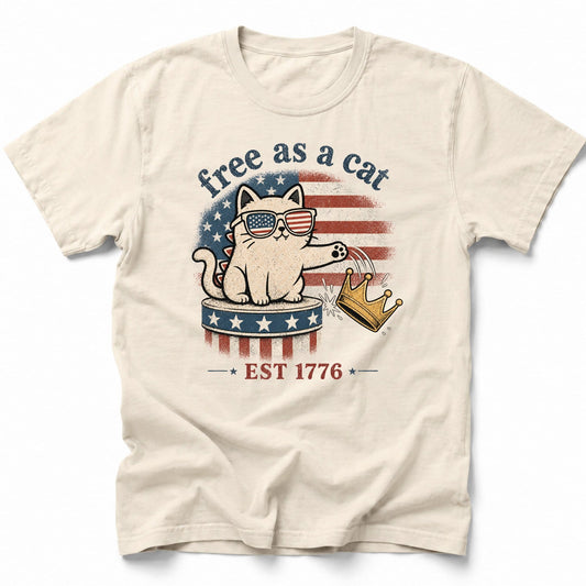Free As A Cat 1776 T-Shirt Ivory / S 29327149679191349660 T-Shirt