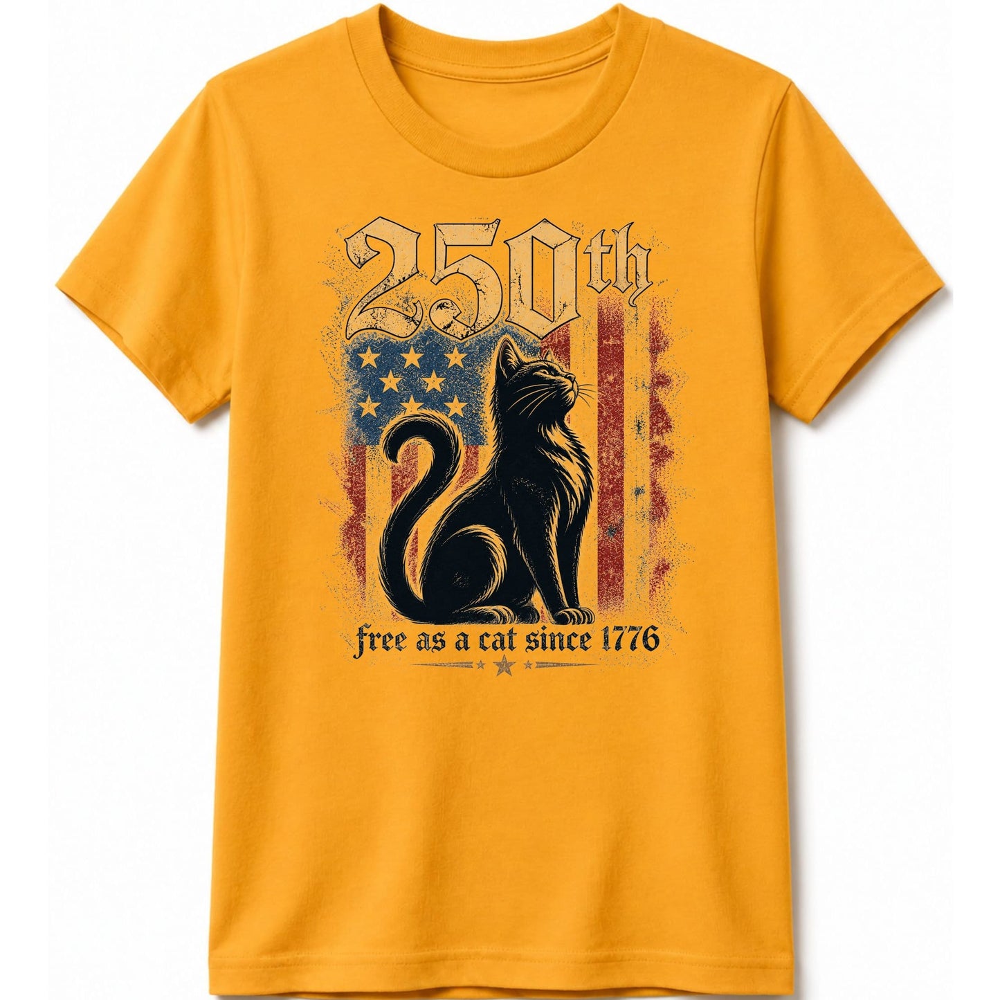 Free As A Cat Kids Tee S / Gold 20382387169789716146 Kids clothes
