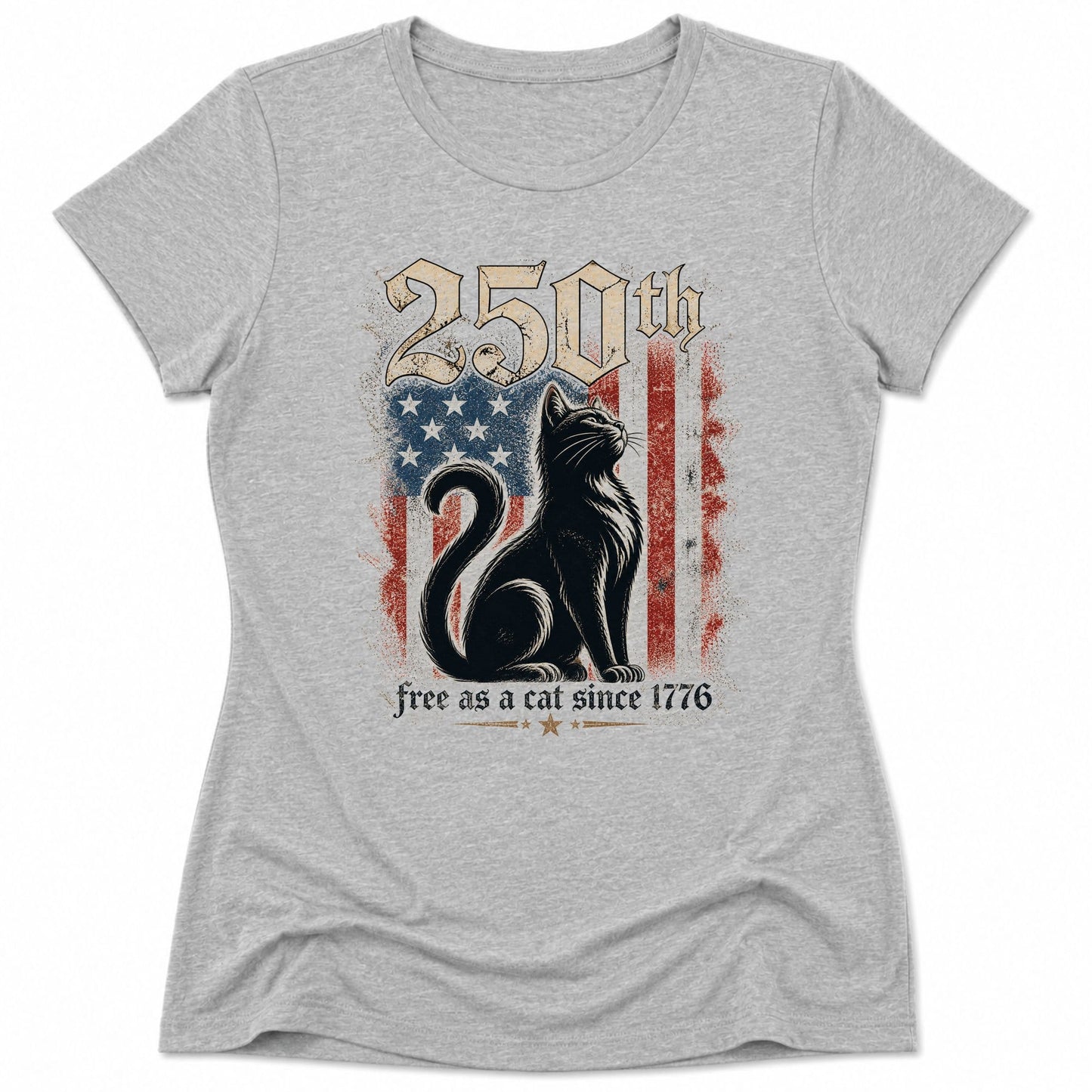 Free As A Cat Womens Tee S / Athletic Heather 14752846659941536235 T-Shirt