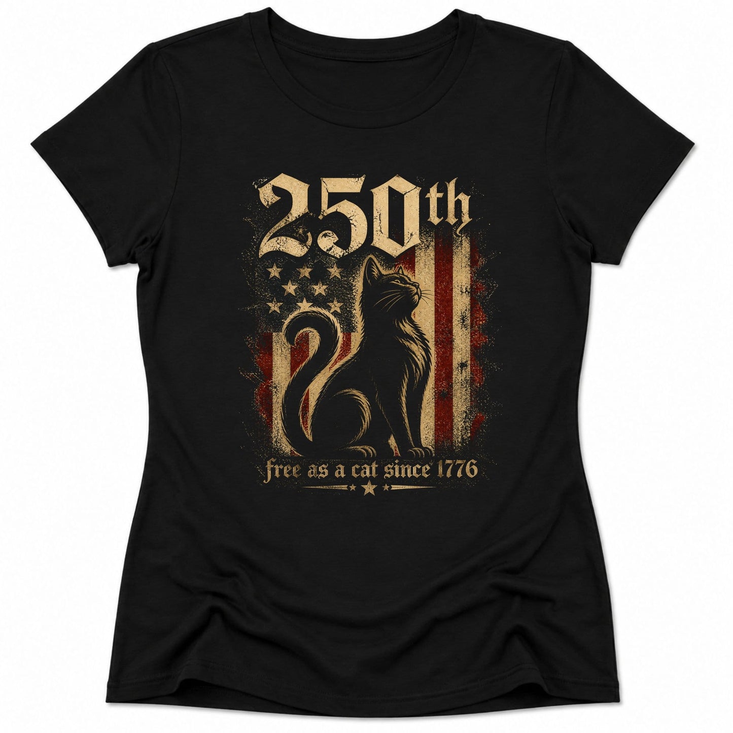 Free As A Cat Womens Tee S / Black 12867357507026077448 T-Shirt