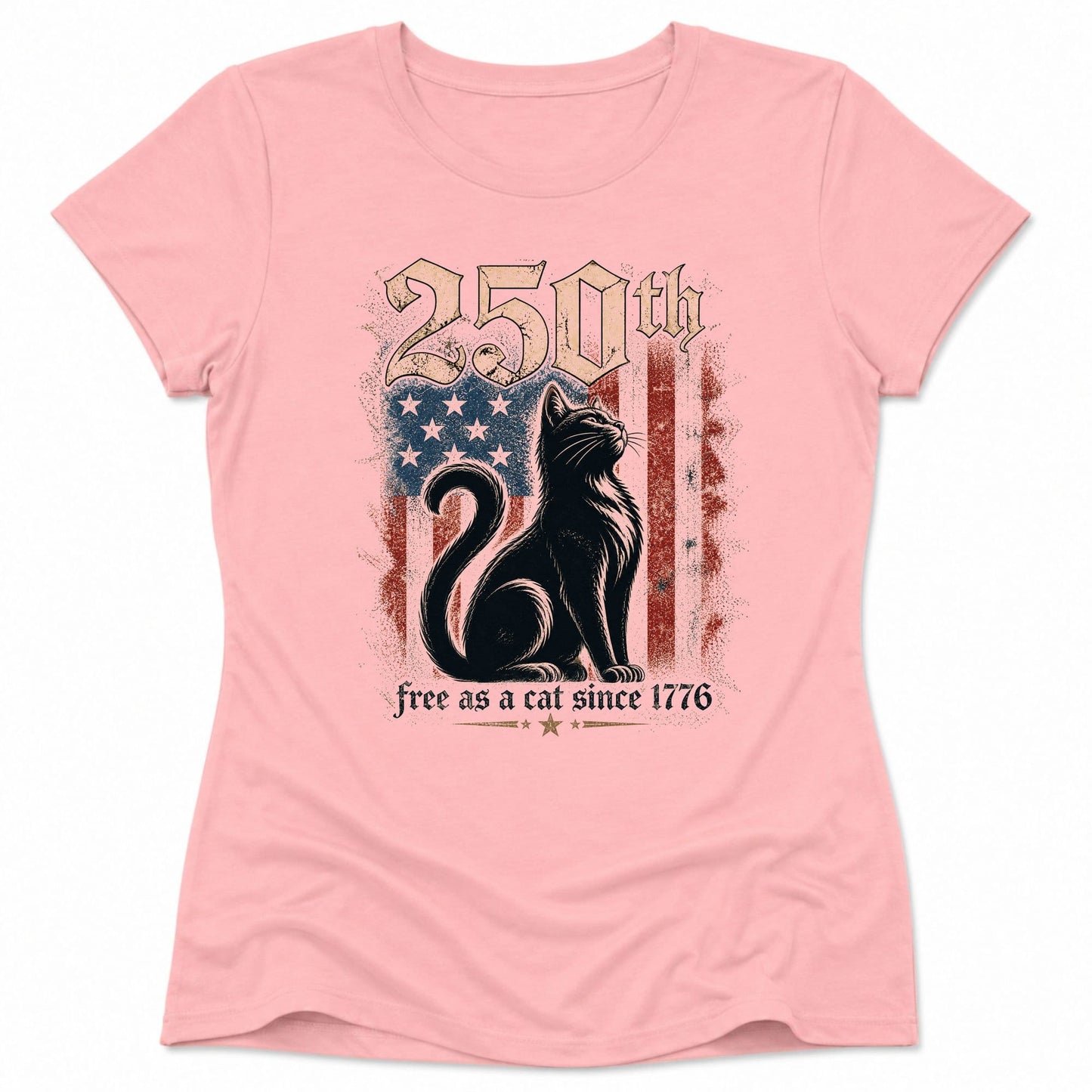 Free As A Cat Womens Tee S / Pink 28334225570952111121 T-Shirt