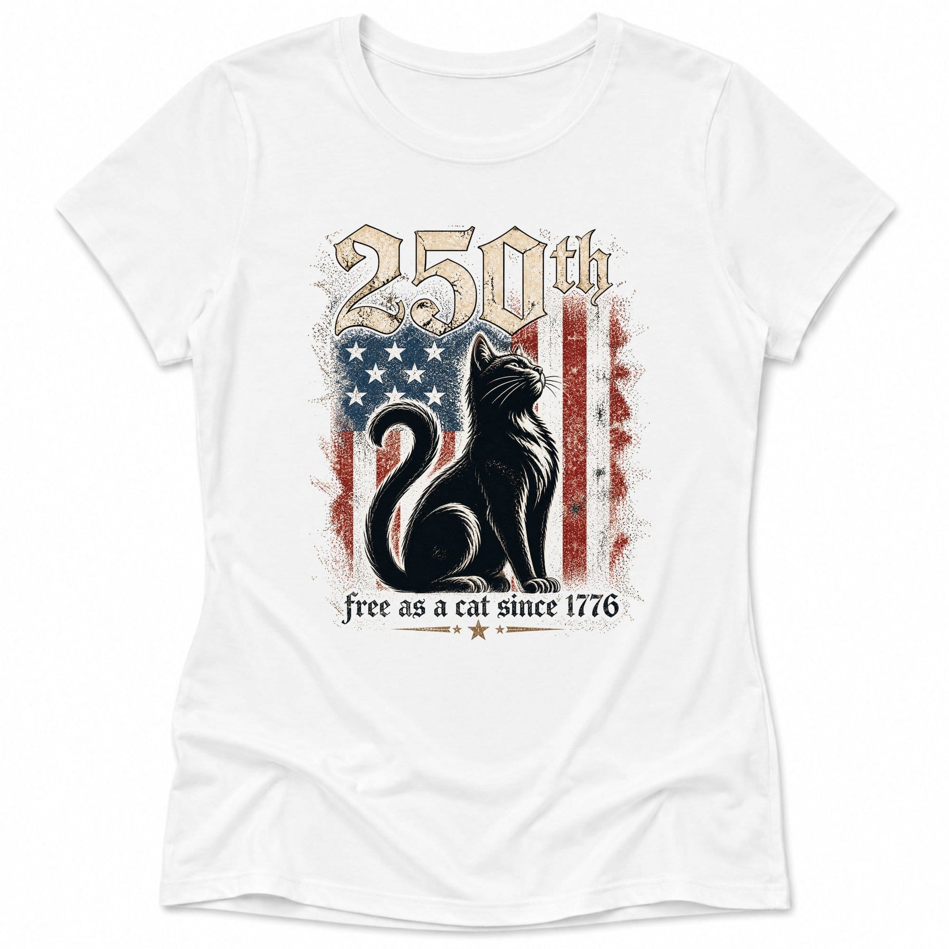 Free As A Cat Womens Tee S / White 21838047116834000614 T-Shirt