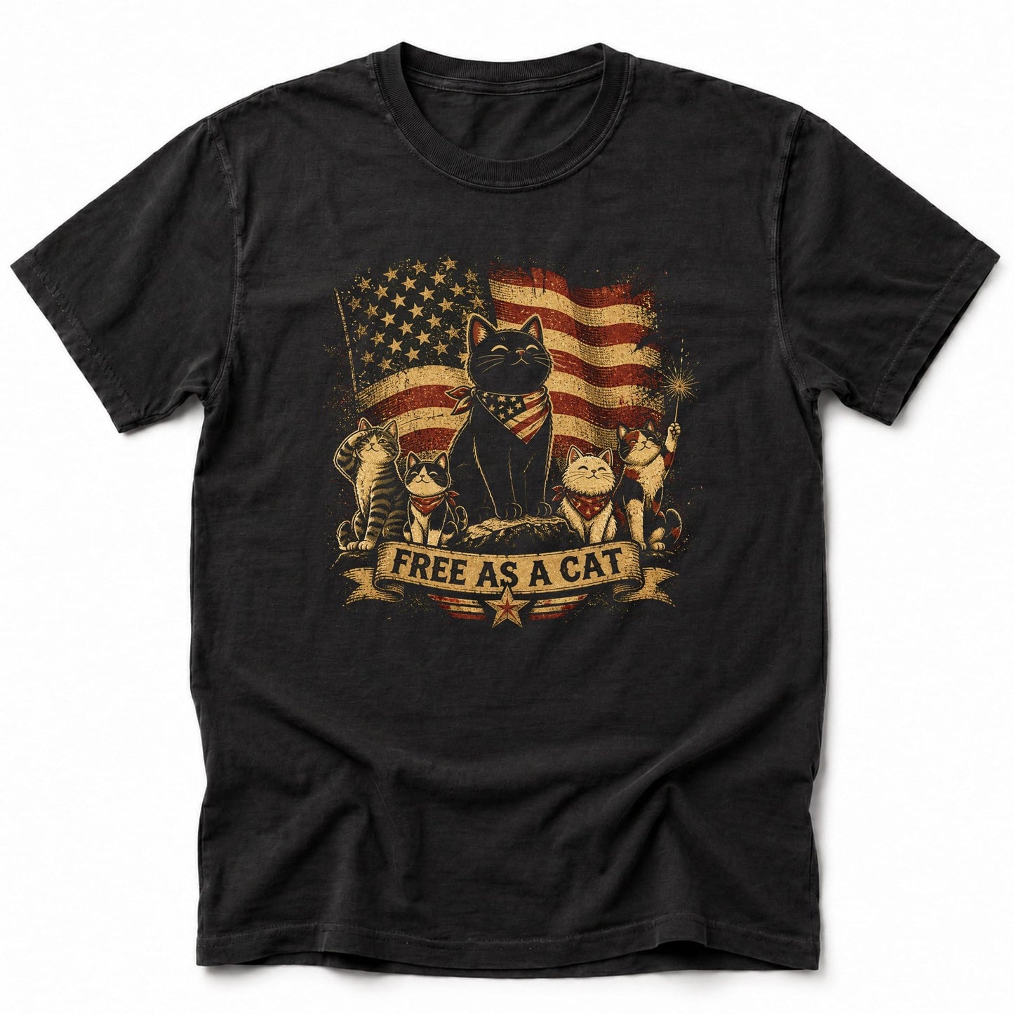 Free As Cats T-Shirt Black / S 33327261264140620854 T-Shirt