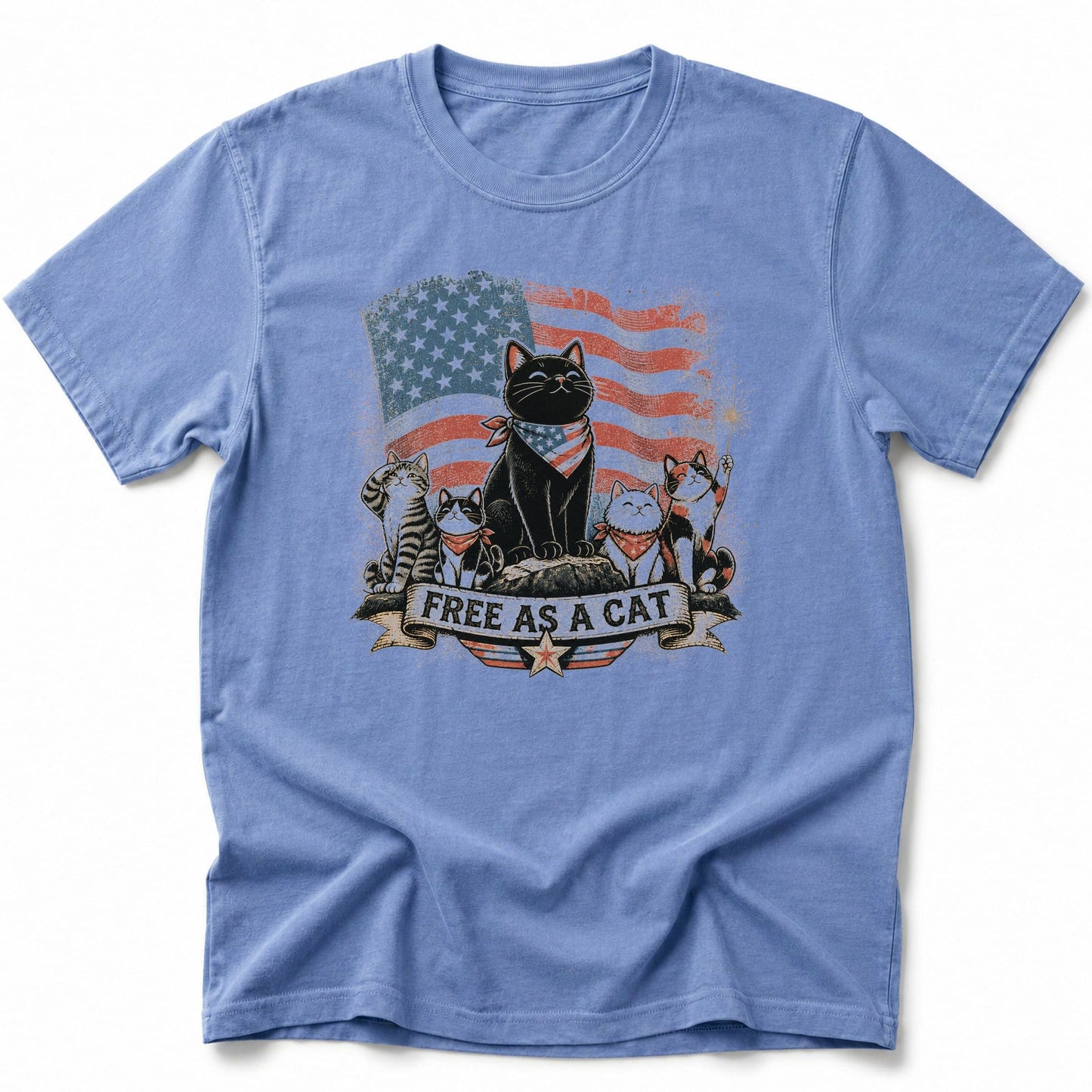 Free As Cats T-Shirt Blue Jean / S 91841529752344332982 T-Shirt