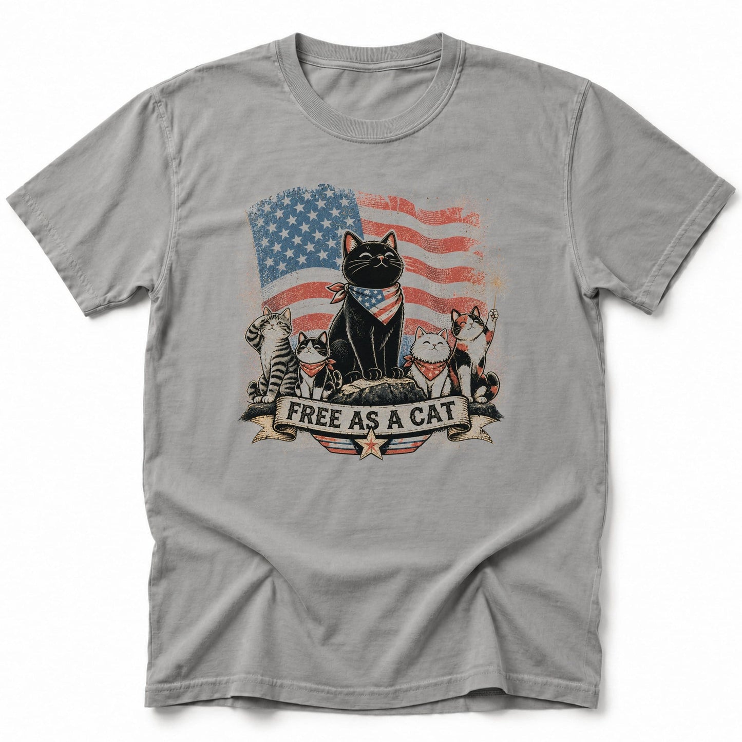 Free As Cats T-Shirt Grey / S 18766239000225443818 T-Shirt