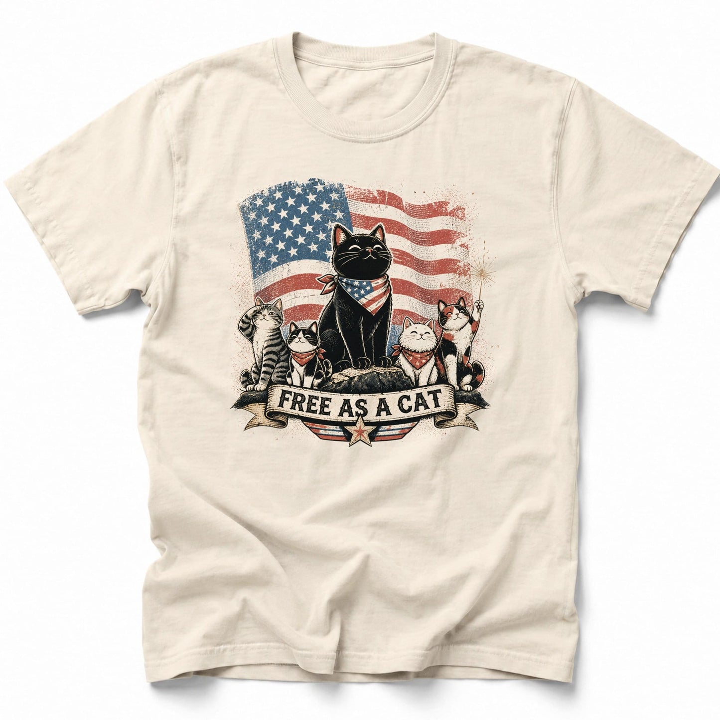 Free As Cats T-Shirt Ivory / S 20635747823474271332 T-Shirt