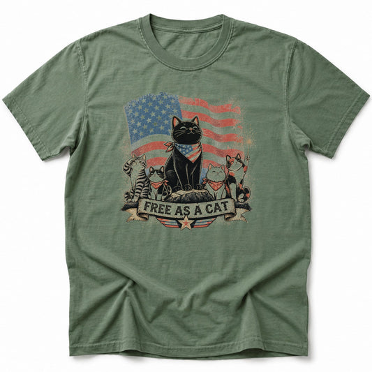 Free As Cats T-Shirt Moss / S 12814224256450428210 T-Shirt