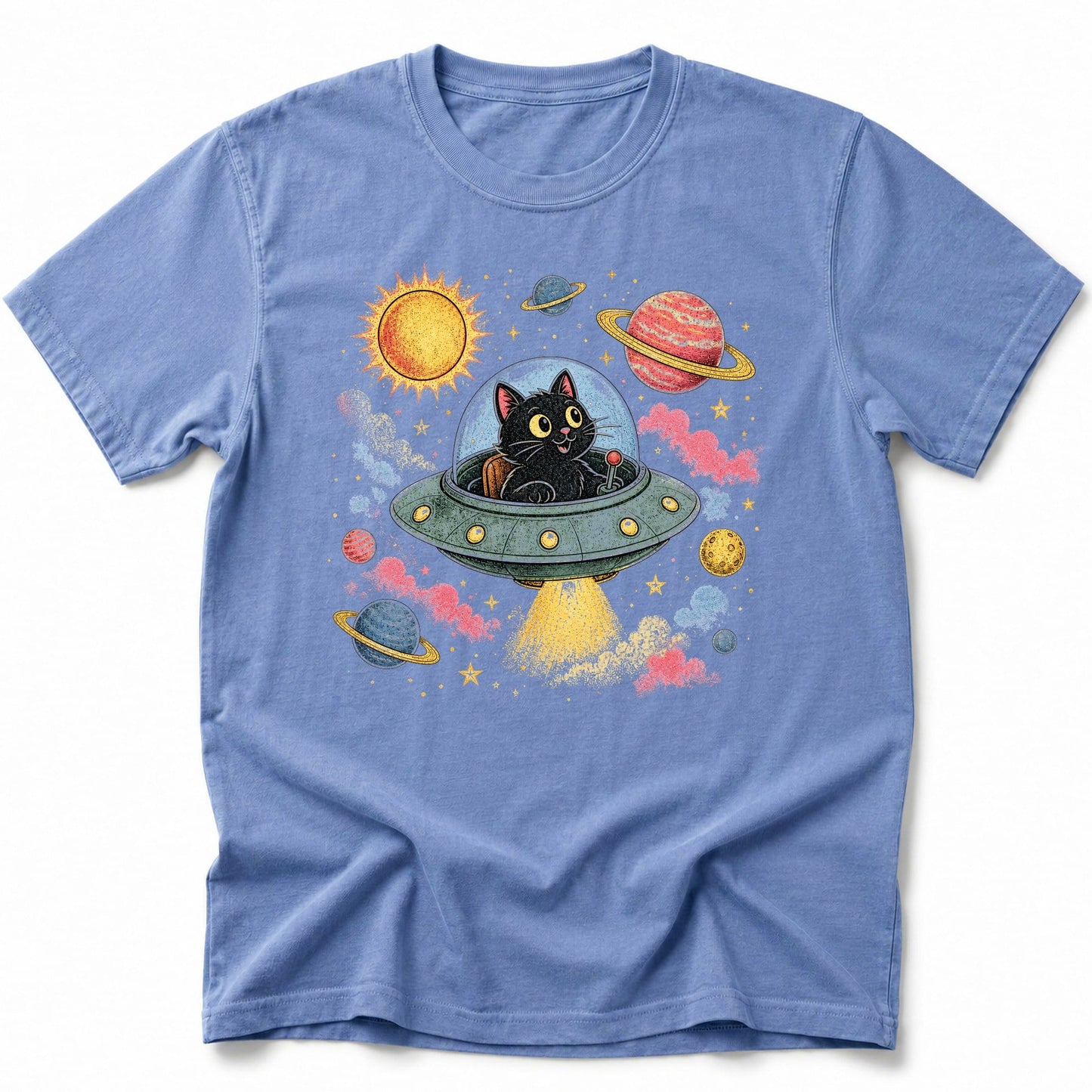 Galactic Catventure T-Shirt Blue Jean / S 16302577166830585203 T-Shirt
