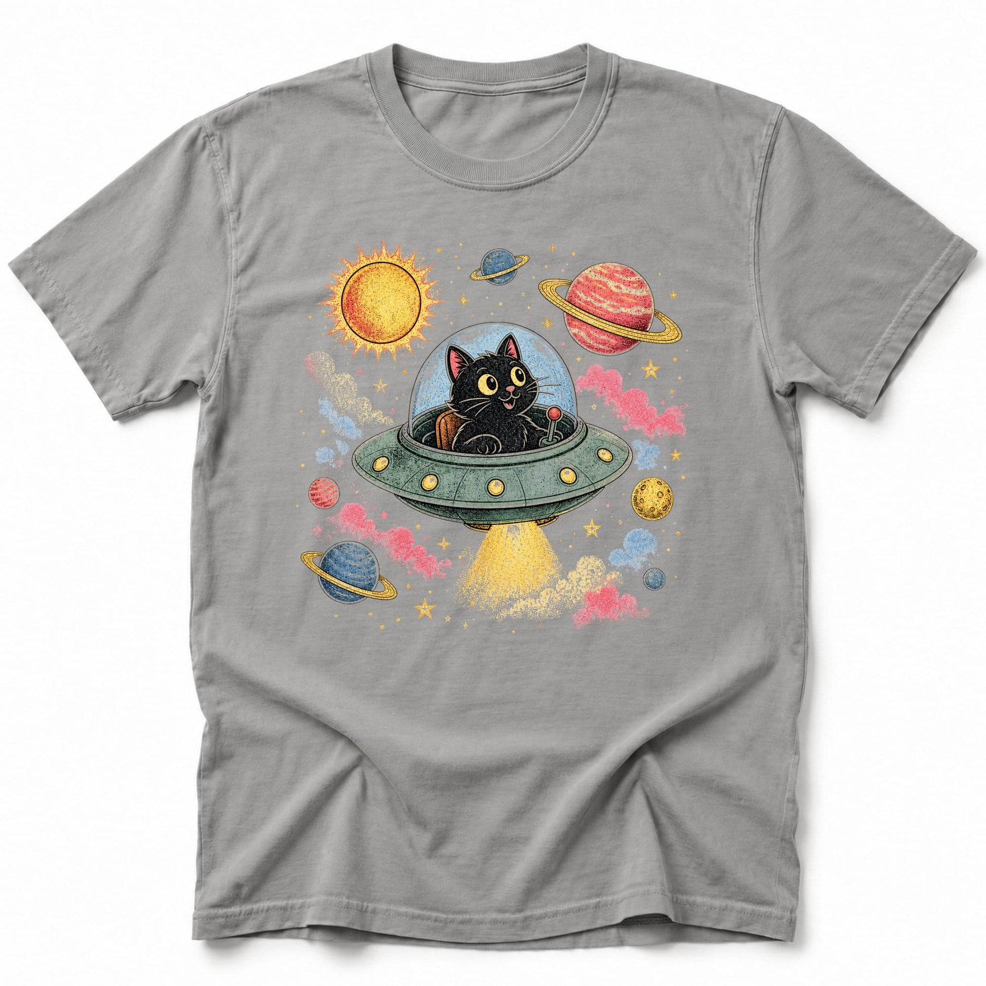 Galactic Catventure T-Shirt Grey / S 23887079103649626323 T-Shirt
