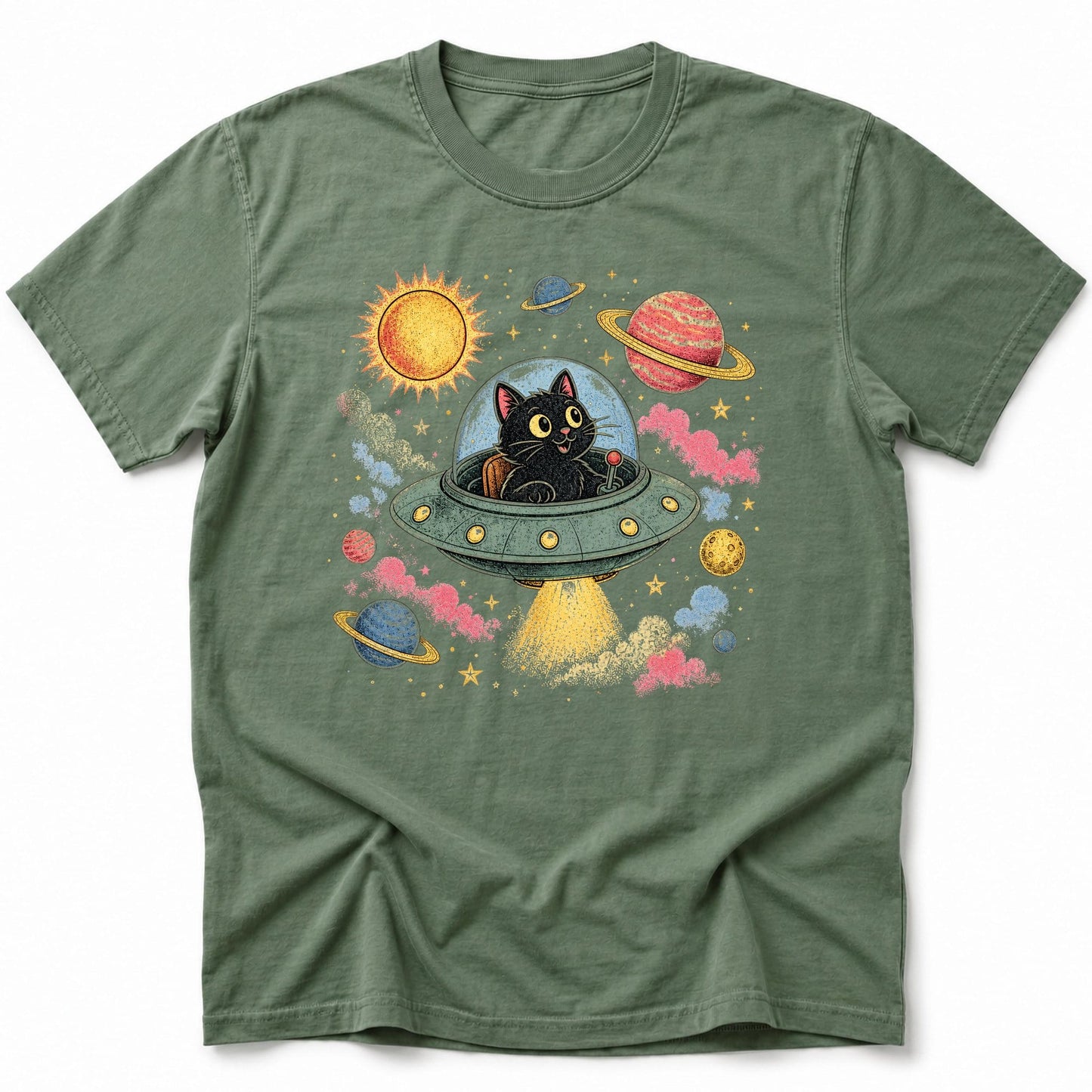 Galactic Catventure T-Shirt Moss / S 19207917549178144912 T-Shirt