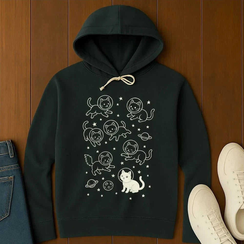 Galaxy Meow Hoodie Black / S 68532238281399739099 Hoodie