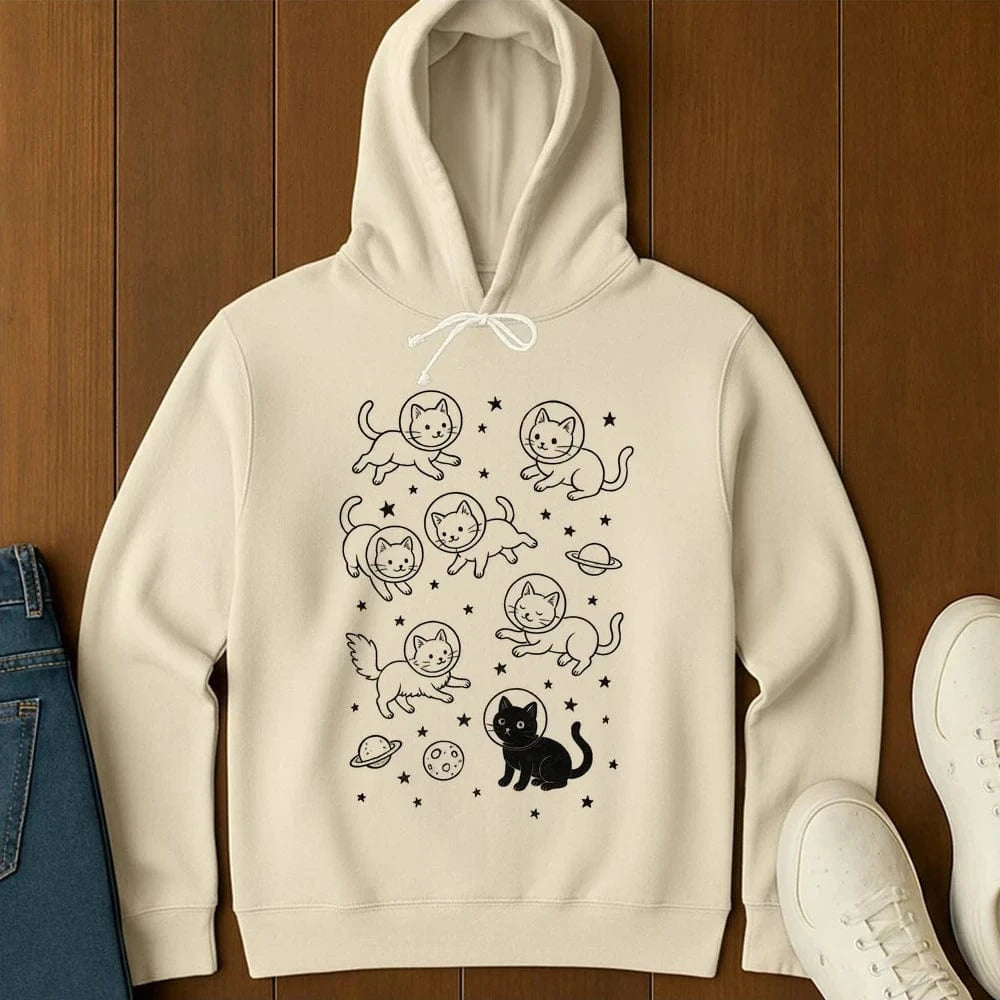 Galaxy Meow Hoodie Ivory / S 11676618274392935271 Hoodie