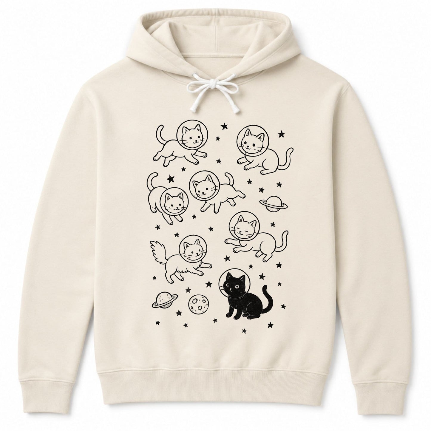 Galaxy Meow Hoodie Ivory / S 11676618274392935271 Hoodie