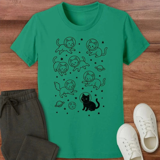 Galaxy Meow Kids T-Shirt Kelly / S 13551694579029696687 Kids clothes