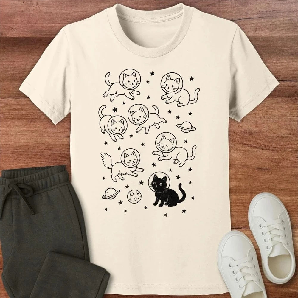 Galaxy Meow Kids T-Shirt Natural / S 25757552935645801568 Kids clothes