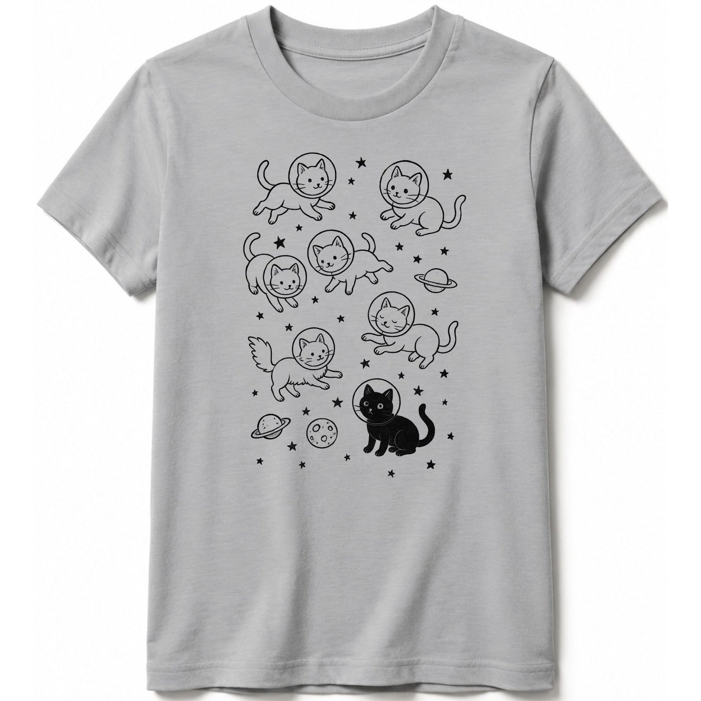 Galaxy Meow Kids Tee Athletic Heather / S 87686094250653748693 Kids clothes