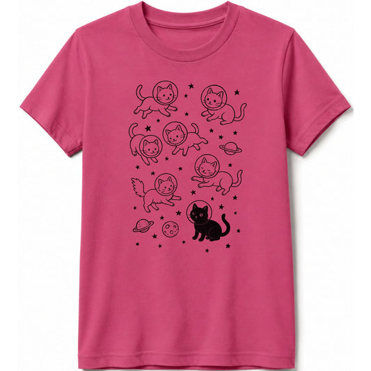 Galaxy Meow Kids Tee Berry / S 31522848948277480139 Kids clothes
